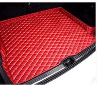 WEIQQI Cuero Funda Maletero Protector, para Mazda 2 2015-2022 2023 2024 2025 Alfombrilla Maletero Coche Impermeable Antideslizante Moqueta,Red/D