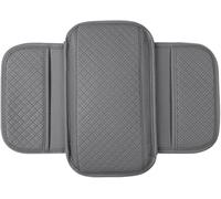 WEIQQI Funda Reposabrazos Coche para KIA Ev9 2024, Cuero Apoyabrazos Protector Impermeable para La Consola Central del Reposabrazos,Grey/C