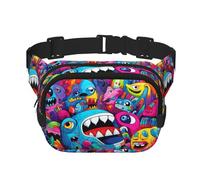 Weird Animals - Bolso de hombro de viaje para fitness, moderno e informal, riñonera cuadrada de doble capa, color negro, talla única, Negro, One Size
