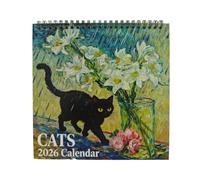 Weird Cats In Renaissance - Calendario de pared 2026, divertido y divertido calendario medieval de gatos 2026, 12 ilustraciones mensuales de gatos renacentistas, decoración del hogar con temática de