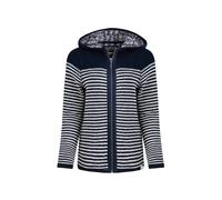 Weird Fish Sudadera con Cremallera Bianca de Rayas de Macarrones para (WF396)