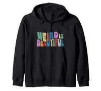 Weird is Beautiful! Retro Groovy Wavy diversión inspiradora Sudadera con Capucha