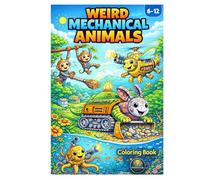 Weird Mechanical Animals Coloring Book: Fun Animal and Machine Hybrids for Kids Ages 6-12