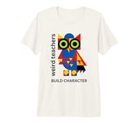 Weird Teachers Build Character Geométrico Búho Diseño Abstracto Camiseta Premium