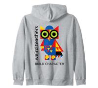 Weird Teachers Build Character Geométrico Búho Diseño Abstracto Sudadera con Capucha