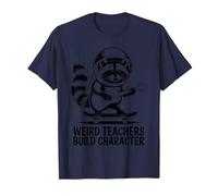 Weird Teachers Build Character Raccoon Space Guitar Camiseta