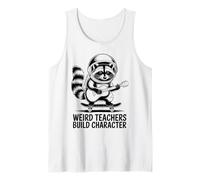 Weird Teachers Build Character Raccoon Space Guitar Camiseta sin Mangas