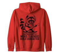 Weird Teachers Build Character Raccoon Space Guitar Sudadera con Capucha