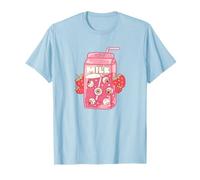 Weirdcore Aesthetic Kawaii Fresa Milk Carton Globos oculares Camiseta