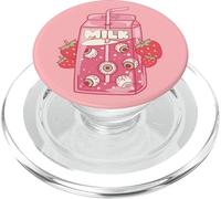 Weirdcore Aesthetic Kawaii Fresa Milk Carton Globos oculares PopSockets PopGrip para MagSafe
