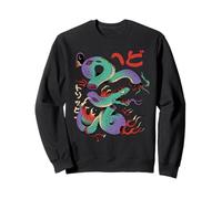 Weirdcore Psychedelic Trippy Japonés Surrealista Yokai Snake Sudadera
