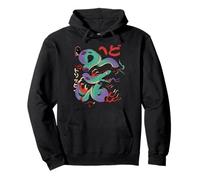 Weirdcore Psychedelic Trippy Japonés Surrealista Yokai Snake Sudadera con Capucha