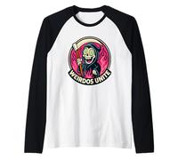 Weirdos Unite Parca Ojos Hipnóticos Llamas Rosas Camiseta Manga Raglan