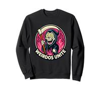 Weirdos Unite Parca Ojos Hipnóticos Llamas Rosas Sudadera