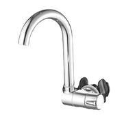 Weirun Grifo de agua fría plegable de 360 grados para caravana, caravana, monomando, un agujero, para montar en la pared o en la cubierta, para el hogar, barco, yate, camping, cromado