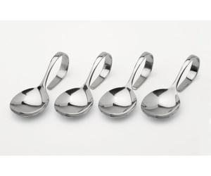 Weis 16164 Cucharas Titbit 11cm 4 Piezas, Acero Inoxidable, Plateado