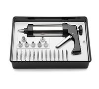 Weis 19500 - Prensa para Galletas Set para Masa Delgado, Acero Inoxidable, Plata/Negro, 25 x 15 x 5 cm