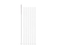 Weis Juego de 6 pajitas de cristal con cepillo de limpieza, reutilizables, resistentes a roturas, 24 x 0,8 cm, 10951