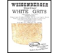 Weisenberger Sémola blanca molida de piedra, auténtica, antigua y de estilo sureño, producto local de Kentucky orgulloso, sémola de harina de maíz molida sin OMG, color blanco, 2 libras