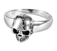 WEISHA Anillo Retro S925 Anillo Punk de Plata Esterlina Anillo de Calavera Retro Masculino Anillo Dominante1, 57mm