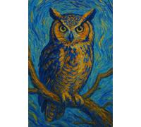 Weisheit in der Nacht - Notizbuch mit Eule: Van-Gogh-Stil | Für stille Gedanken, Träume & Erkenntnisse