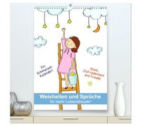Weisheiten und Sprüche für mehr Lebensfreude! (hochwertiger Premium Wandkalender 2026 DIN A2 hoch), Kunstdruck in Hochglanz: Ein niedlich illustrierter Kalender für gute Laune und positive Gedanken!
