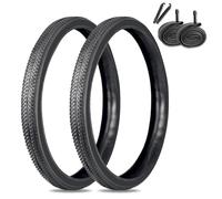 WEISHIDAI 2PCS 27,5X2,10/52-584 Pulgadas Neumáticos Y Cámaras para Bicicletas De Gravel con Palancas 27,5 2,10/52-584 Pulgadas 60 TPI A Prueba De Pinchazos Juego De Recambio Neumáticos(Black)