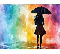 WEISHIWE 5D Diamond Painting Mujer paraguas, Pintura Diamante Kit Completo Estilo Mosaico Manualidades Adultos Regalo Niños, Diamond Painting Para Decoración De Pared Del Hogar 30x40 cm x-1058