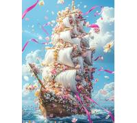 WEISHIWE Barca floral Pintar por Numeros Adultos, 80x100cm w-393
