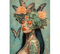 WEISHIWE Mariposa y mujer Pintar por Numeros Adultos, 80x100cm w-375