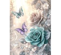 WEISHIWE Pintar por Numeros Adultos, Mariposa y flores, 70x90cm q-365
