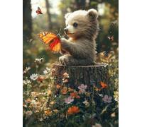WEISHIWE Pintar por Numeros Adultos, Mariposa y oso, 30x40cm q-386