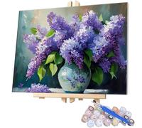 WEISHIWE Pintar por Numeros Lilas, Kit de Pintura por Números para Adultos y Niños al óleo de Lienzo DIY, Cuadros por Numeros Moderna, Pintura por Números con Decoraciones para el Hogar 40x50cm I-979