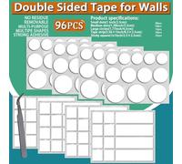 Weishuo 96 Piezas Pegajosa Transparente de Doble Cara Pegatinas de Puntos sin Rastros Reutilizable Masilla Adhesiva Removible Multipropósito Cinta Adhesivo para Pegar en la Pared Paredes Fotográficas