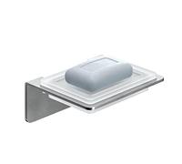 WEISSENSTEIN Jabonera baño Pared Adhesiva - Acero INOX y Vidrio