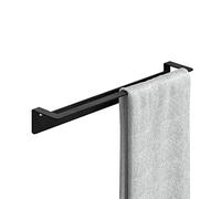 WEISSENSTEIN Toallero de Barra 45 cm - Acero Inoxidable & Adhesivo - Portatoallas de Pared Negro - Toalleros de baño sin Taladro