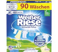 Weißer Riese Polvo universal (90 lavados), detergente de gran potencia contra las manchas, activo en frío a partir de 20 °C, detergente en polvo, ideal para familias con niños