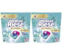 Weißer Riese Universal Trio-Caps Aromaterapia Lotus 2 x 80 WL (160 lavados), Detergente con aroma Good Mood para una ropa irresistiblemente perfumada y radiante limpia, 100% reciclable