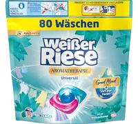 Weißer Riese Universal Trio-Caps Aromaterapia Lotus (80 lavados), detergente con aroma Good Mood para una ropa irresistiblemente perfumada y radiante limpia, 100% reciclable