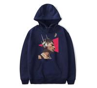 WEISSYO Hombre Sudaderas Unisex Casual Pullover Streetwear Moda Retro Sudadera Hombres Y Mujeres Cosplay Cantante Jon Batiste De Dos Caras Impresión Manga Larga-Navy Blue||3X_l