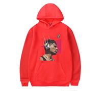 WEISSYO Hombre Sudaderas Unisex Casual Pullover Streetwear Moda Retro Sudadera Hombres Y Mujeres Cosplay Cantante Jon Batiste De Dos Caras Impresión Manga Larga-Red||3X_l