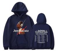 WEISSYO Sudaderas para Niños Moda Retro Sudadera Unisex Casual Pullover Streetwear Hombres Y Mujeres Cosplay Cantante Jon Batiste De Dos Caras Impresión Manga Larga-Navy Blue||x_l