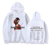 WEISSYO Sudaderas para Niños Moda Retro Sudadera Unisex Casual Pullover Streetwear Hombres Y Mujeres Cosplay Cantante Jon Batiste De Dos Caras Impresión Manga Larga-White||3X_l