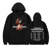 WEISSYO Sudaderas para Niños Moda Retro Sudadera Unisex Casual Pullover Streetwear Hombres Y Mujeres Cosplay Cantante Jon Batiste De Dos Caras Impresión Manga Larga-Black||3X_l
