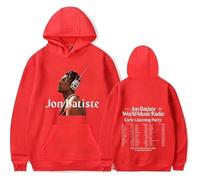 WEISSYO Sudaderas para Niños Moda Retro Sudadera Unisex Casual Pullover Streetwear Hombres Y Mujeres Cosplay Cantante Jon Batiste De Dos Caras Impresión Manga Larga-Red||3X_l