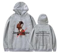 WEISSYO Sudaderas para Niños Moda Retro Sudadera Unisex Casual Pullover Streetwear Hombres Y Mujeres Cosplay Cantante Jon Batiste De Dos Caras Impresión Manga Larga-Grey||3X_l