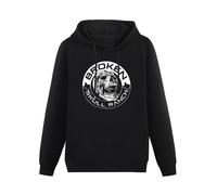 WEISULANG Broken Skull Ranch Mens Long Sleeve Hoody with Pocket Sweatershirt, Hoodie Black L