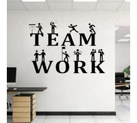 WEITAOSM Adhesivo de pared grande con frases inspiradoras sobre trabajo en equipo en la oficina, vinilo para decoración del hogar.