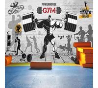 WEITAOSM Mural de grafiti con eslogan inspirador de equipo deportivo en 3D para gimnasio, sala de entrenamiento, sala de yoga, papel tapiz artístico (PVC autoadhesivo)