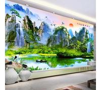 WEITAOSM Murales de paisajes naturales, plantas, cascadas, montañas, barcos, animales y grúas, adecuados para sala de estar, estudio, habitación infantil, decoración de pared (PVC autoadhesivo).